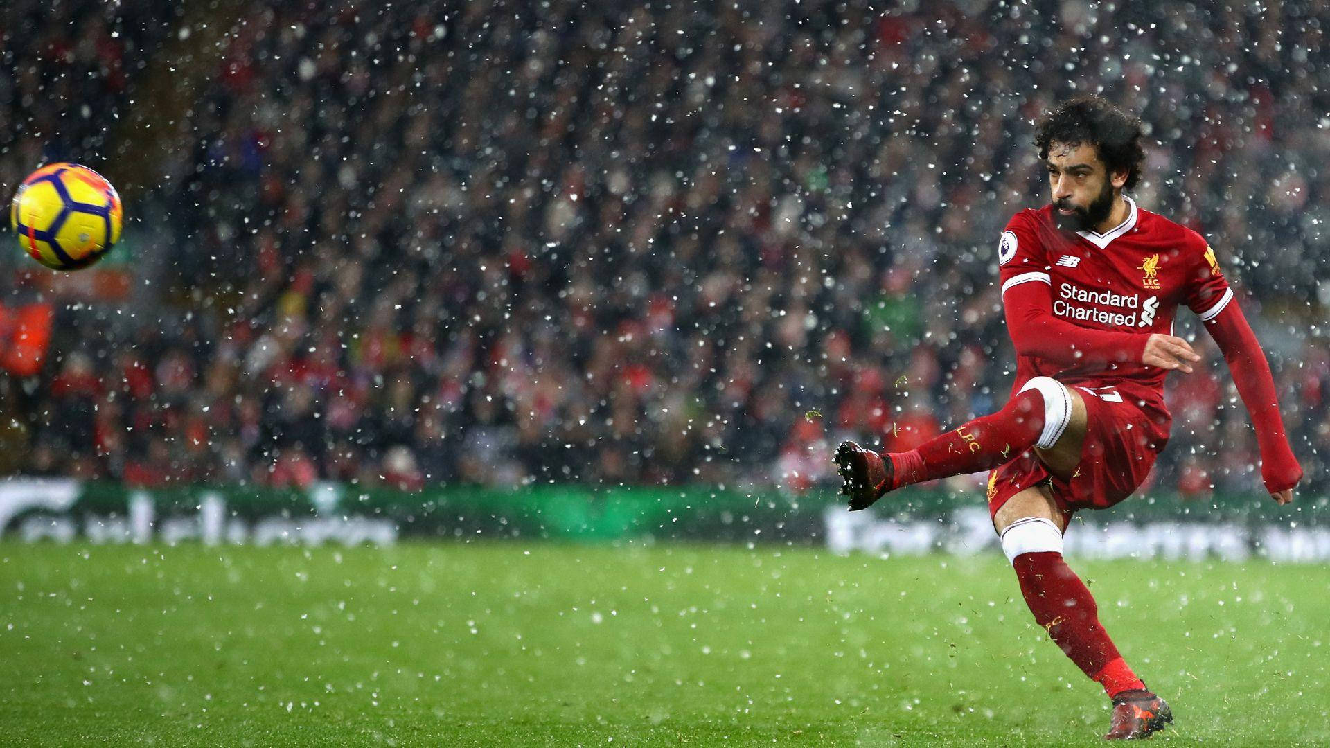 Mohamed Salah Striking A Ball