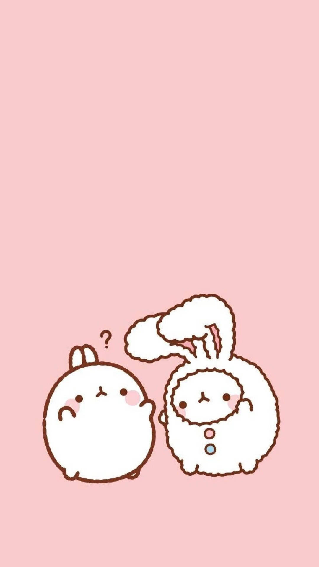 Molang And Friend On Kawaii Ipad Background