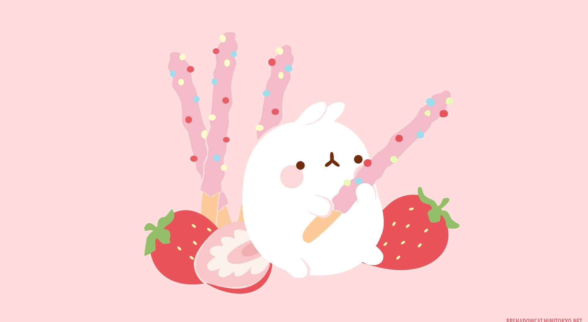 Molang Cute Bunny Background