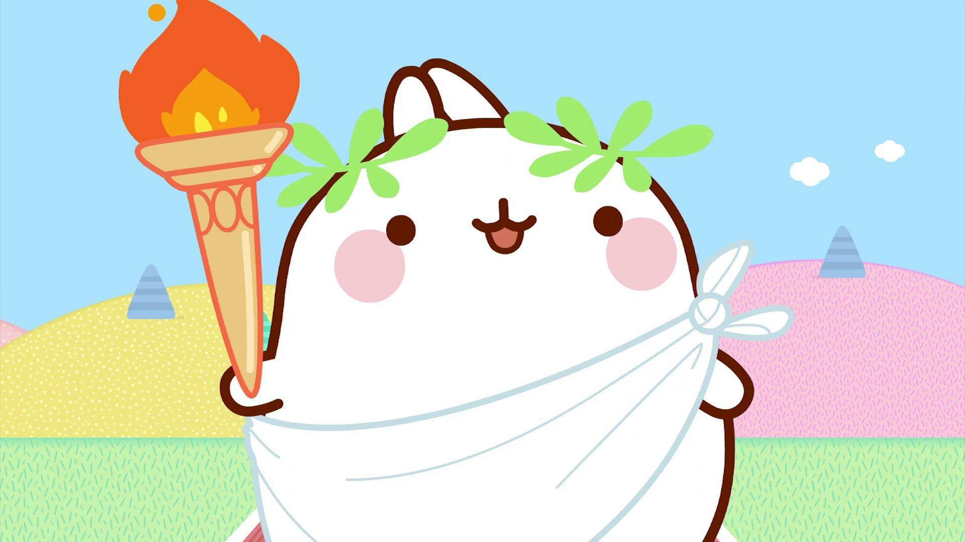 Molang Holding A Torch