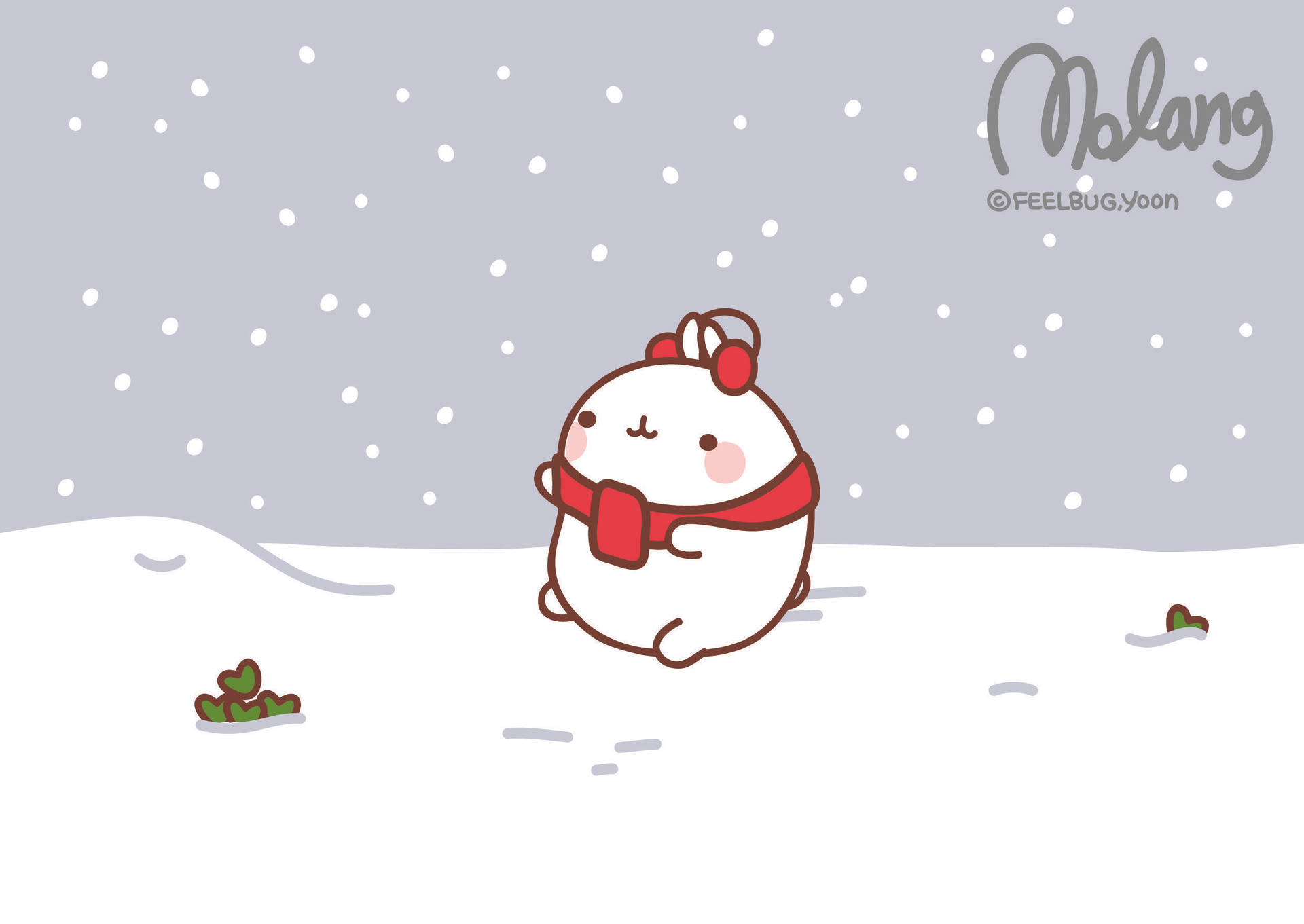 Molang In The Snow Background