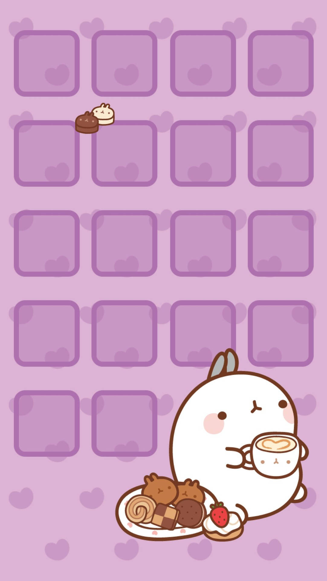 Molang Snack Time Kawaii Ipad Background