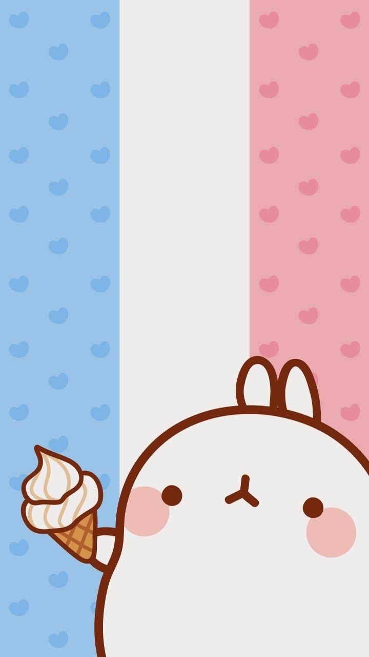 Molang Three-colored Stripes Background