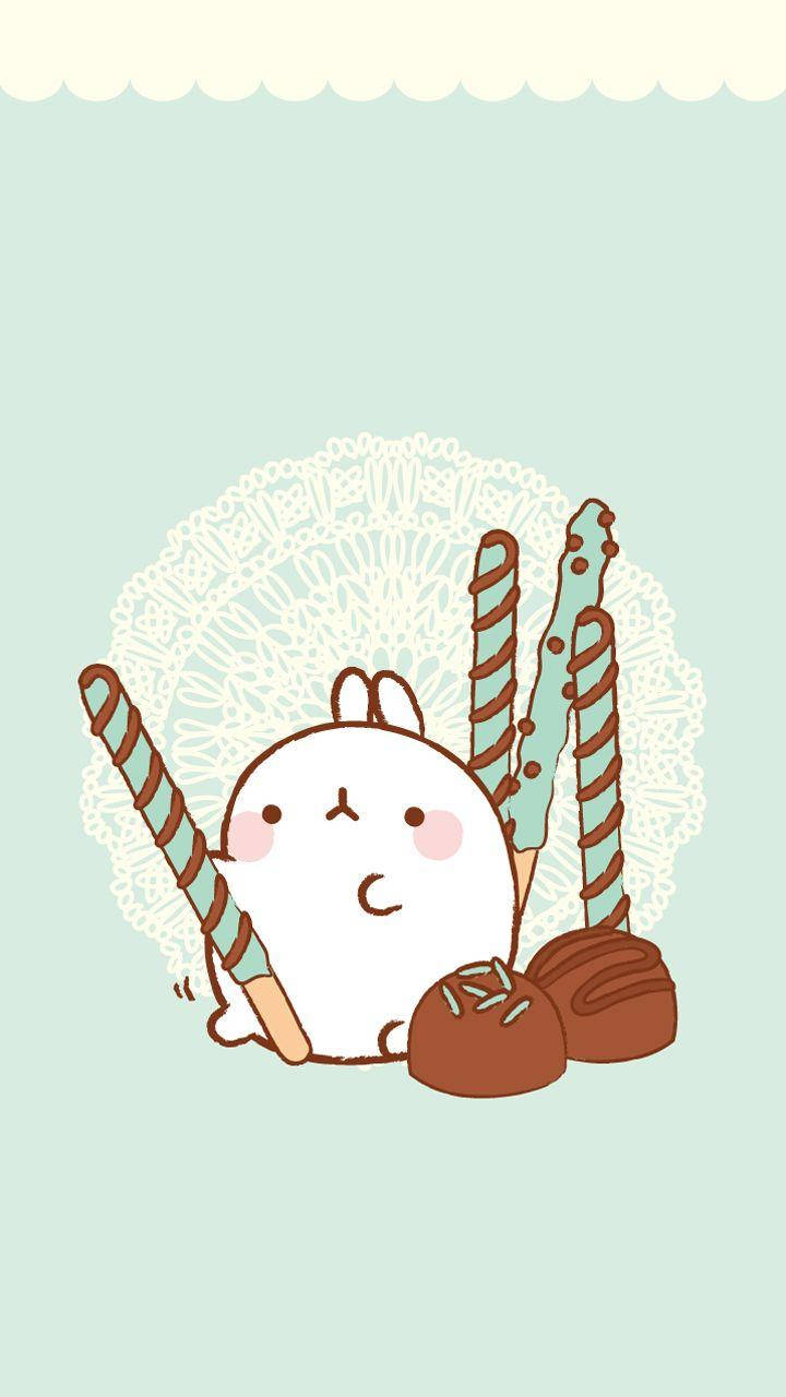 Molang With Chocolates Background