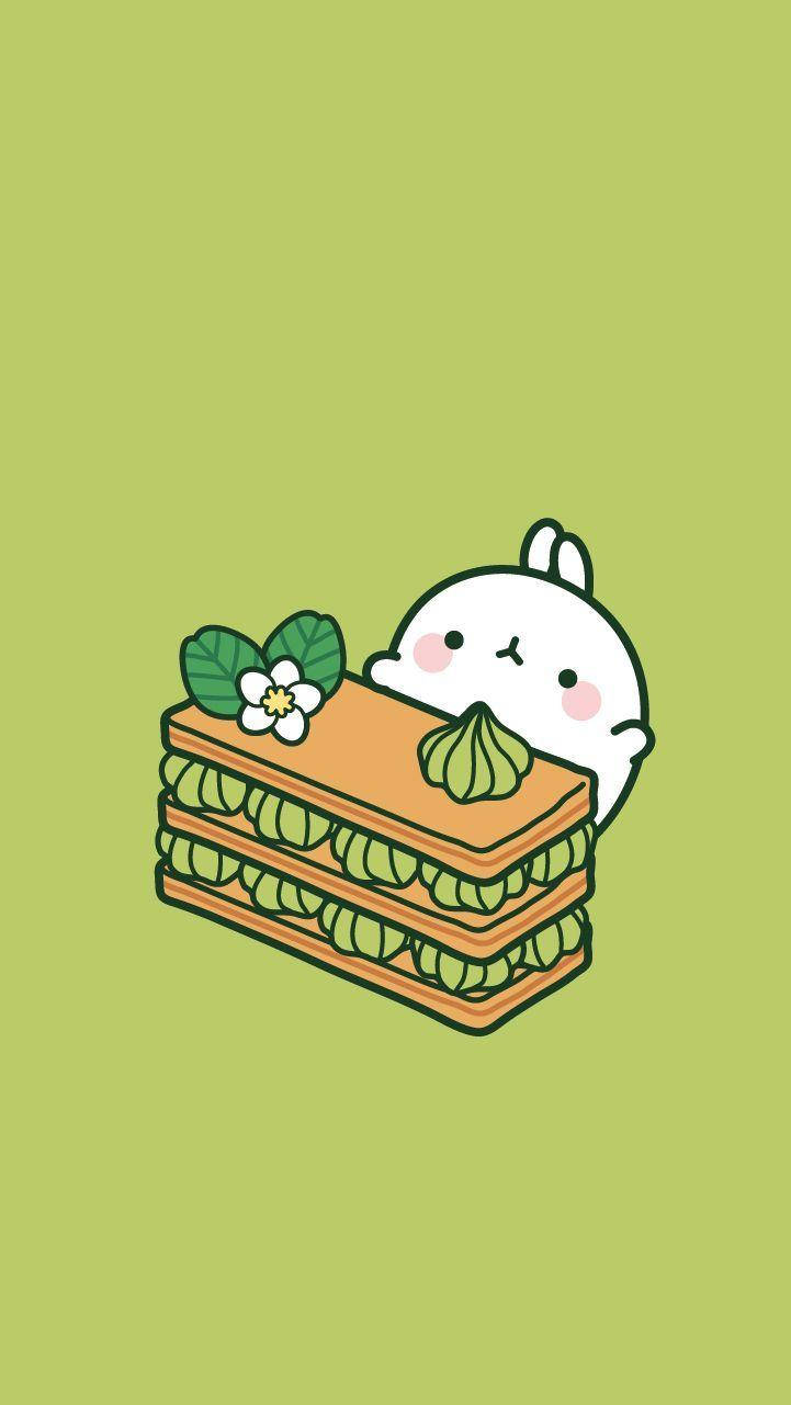Molang With Matcha Dessert Background