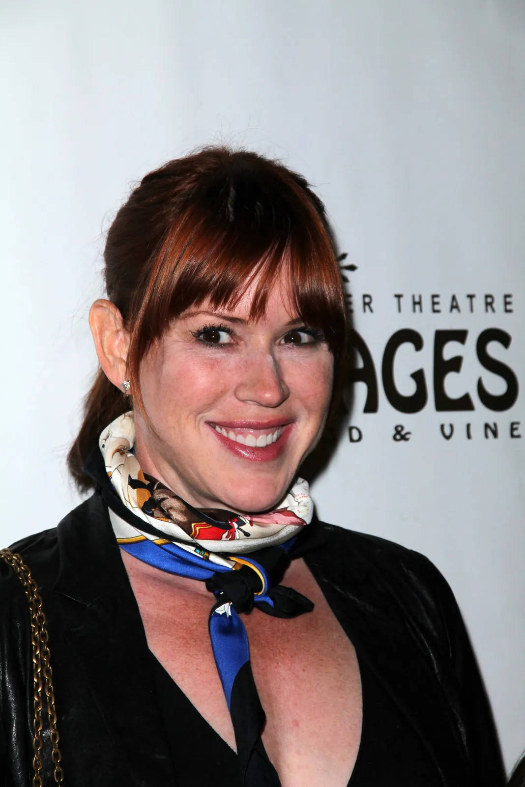 Molly Ringwald Scarf On Neck Background