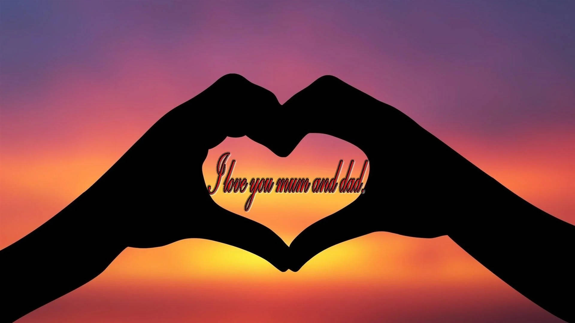 Mom And Dad Heart Hands Background