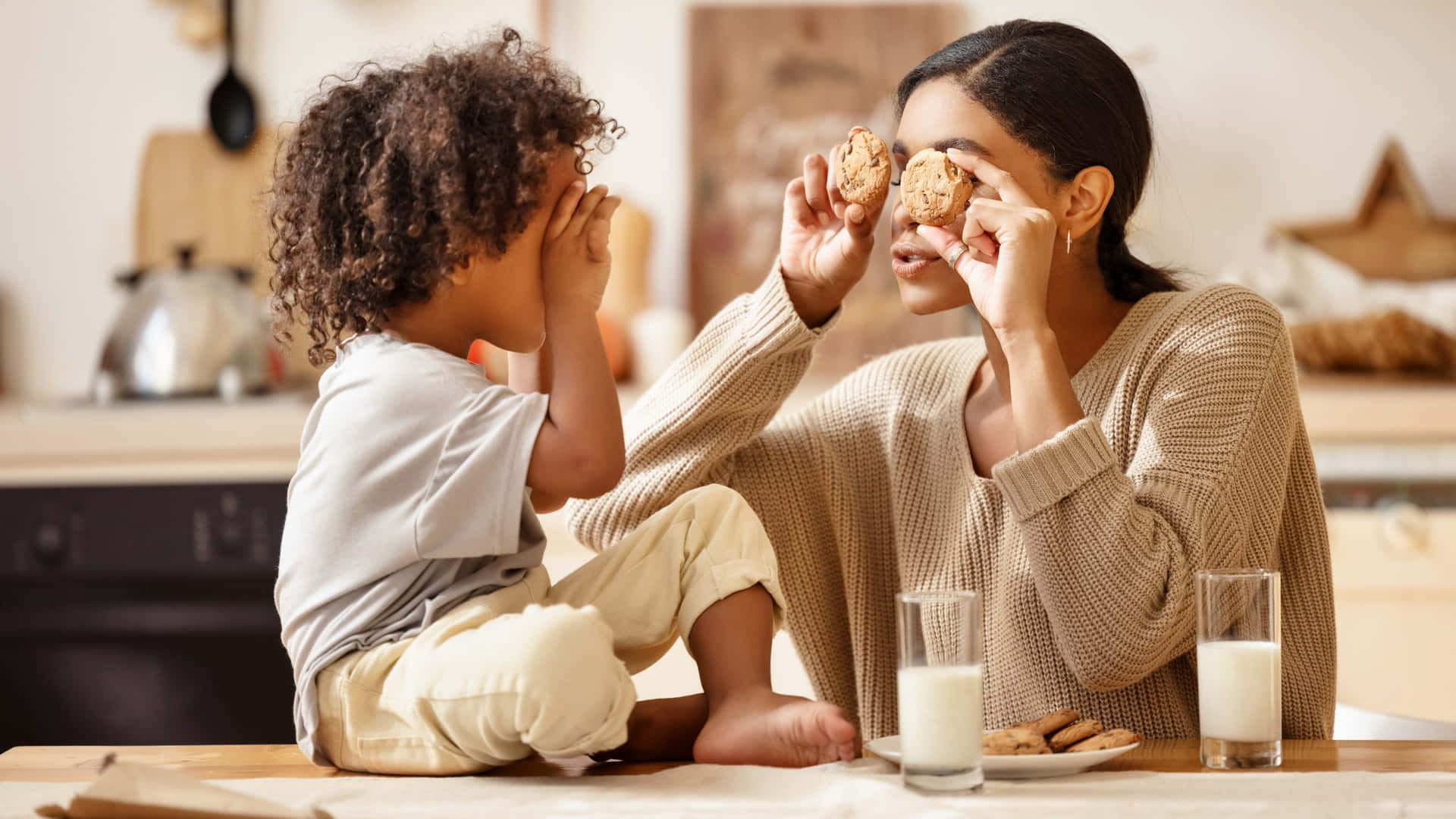 Mom And Myopic Kid Bonding