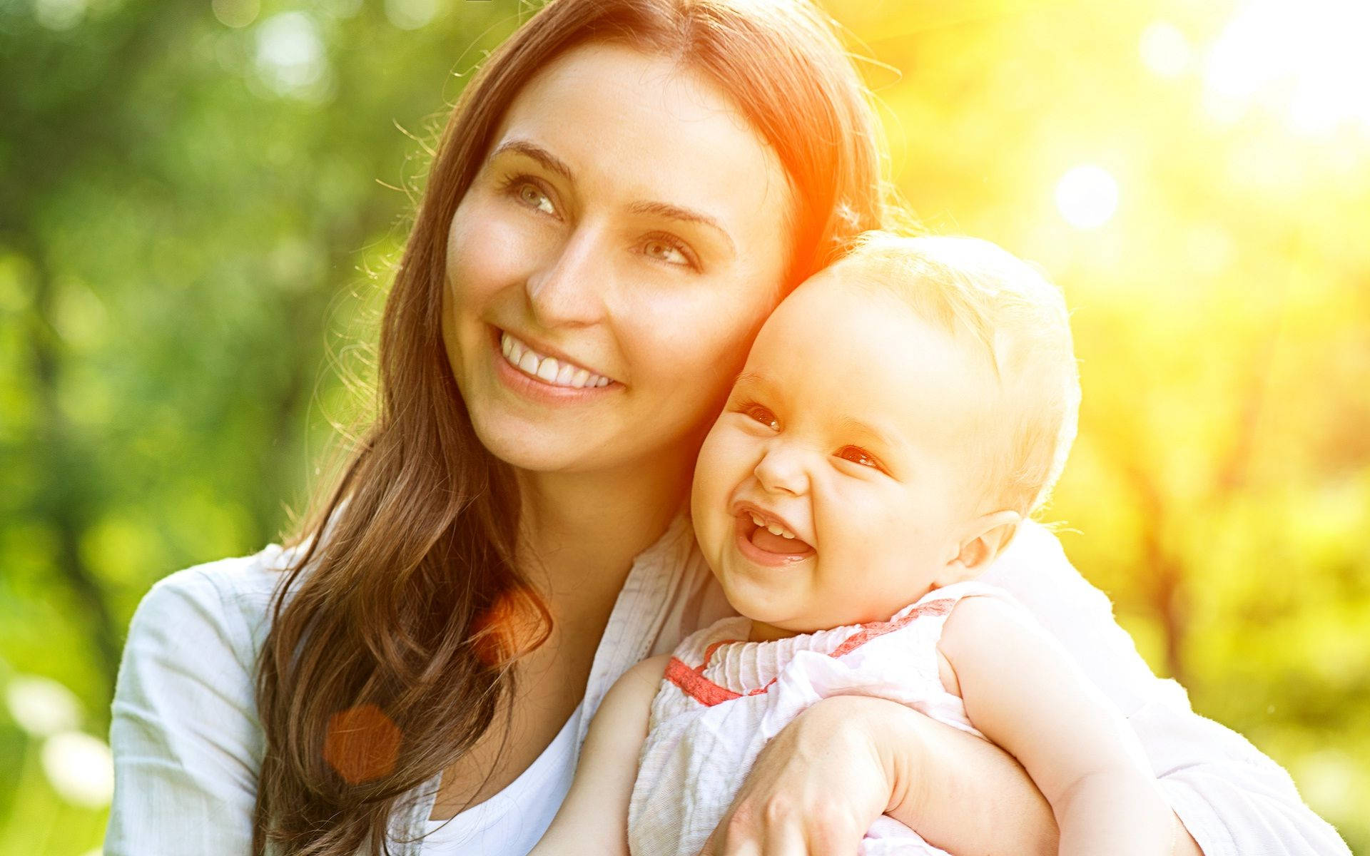 Mom And Son Smiling Background