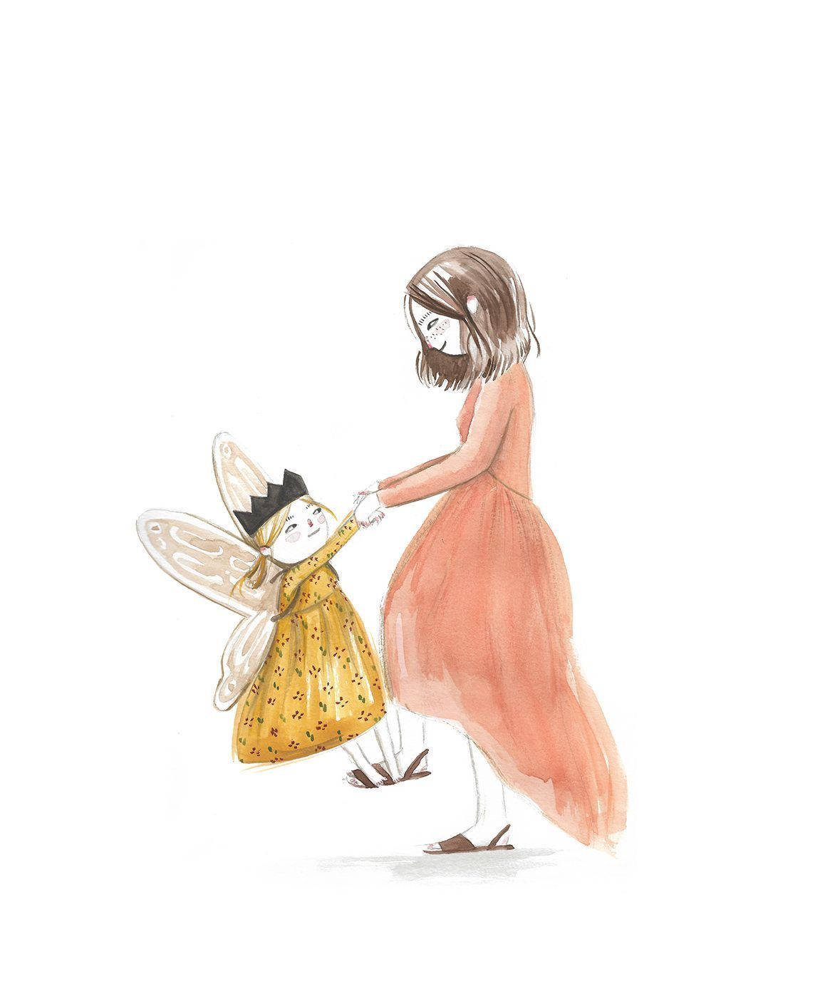 Mom Daughter Fairy Art Drawing