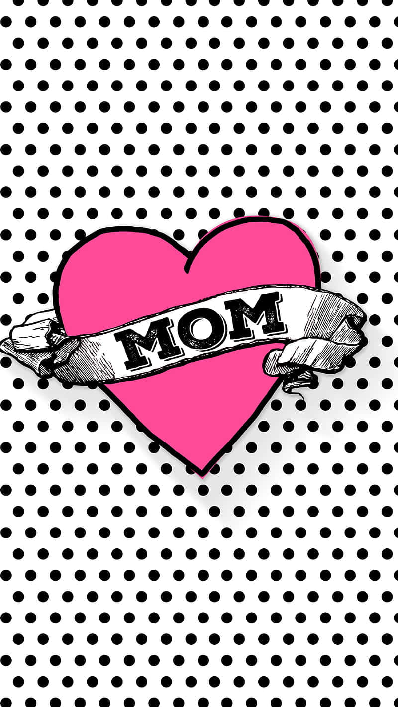 Mom Heart Tattoo Style Illustration Background