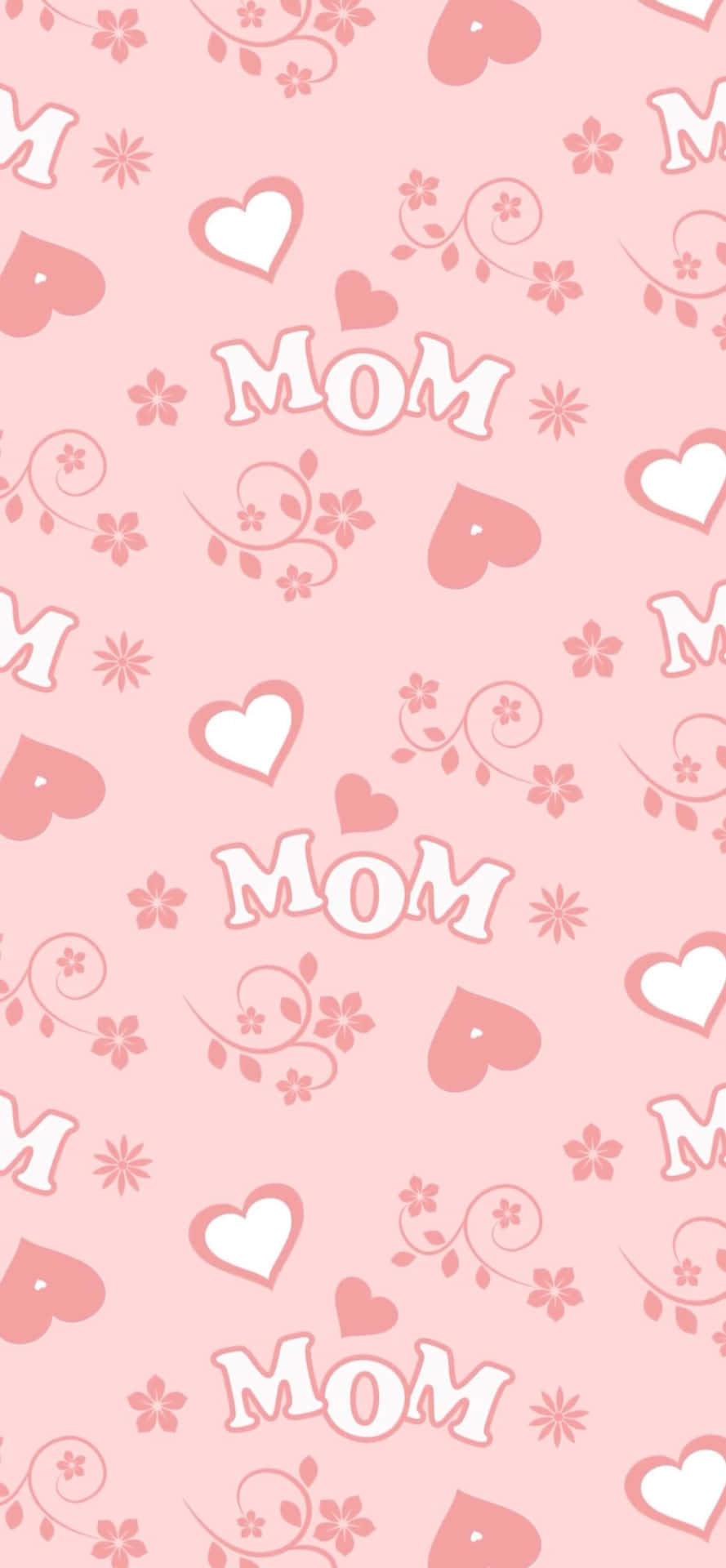 Mom Love Pattern Pink Background