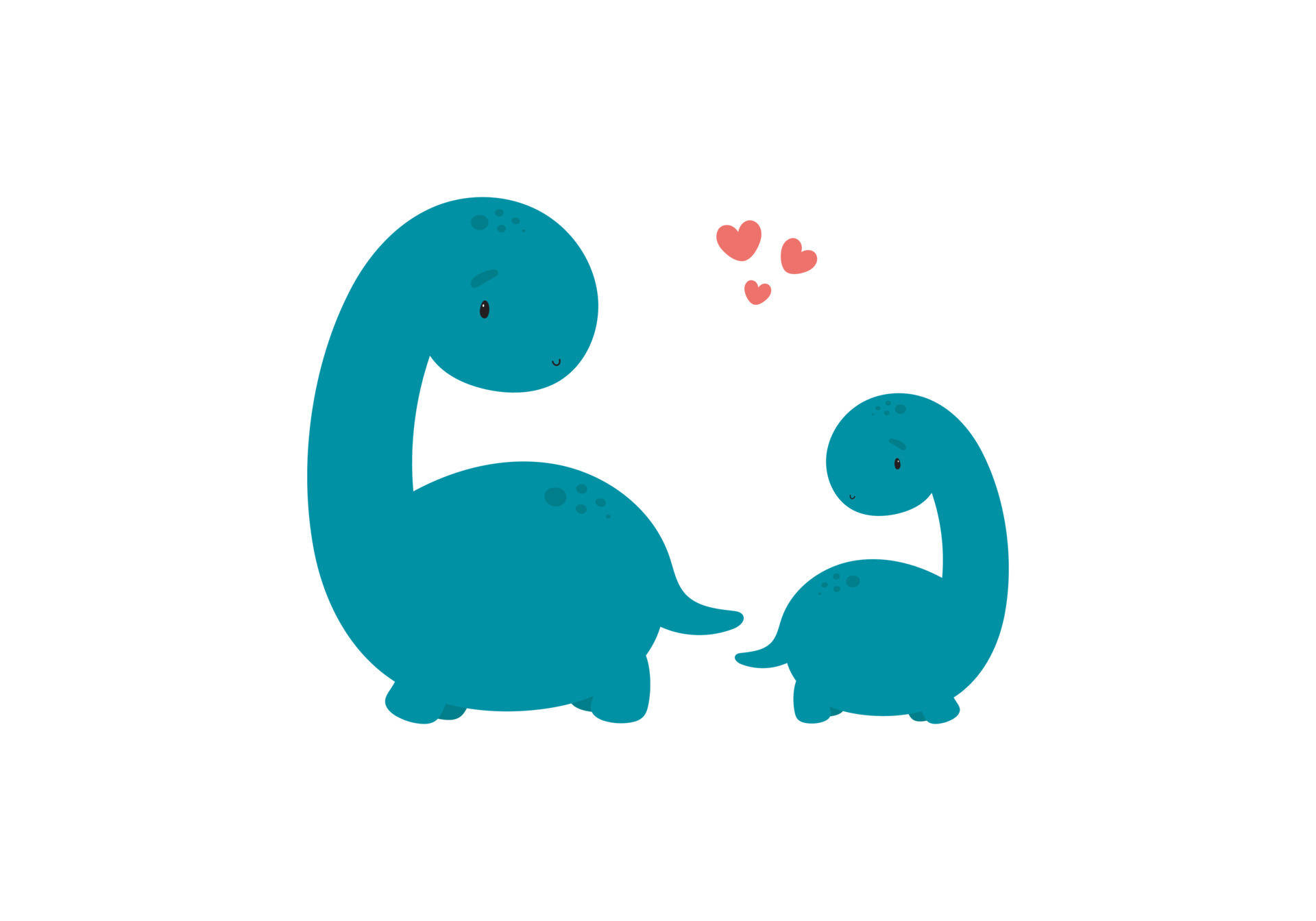 Mommy And Baby Cute Dinosaur Phone Background