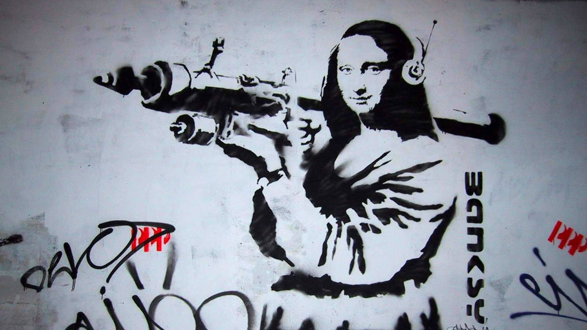 Mona Lisa Bansky Street Art Background