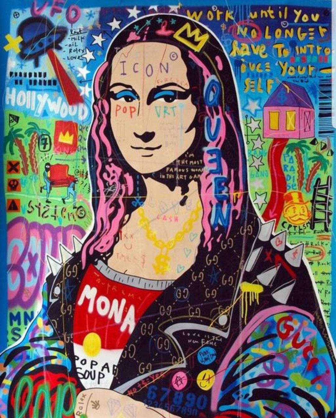 Mona Lisa Modern Graffiti Art