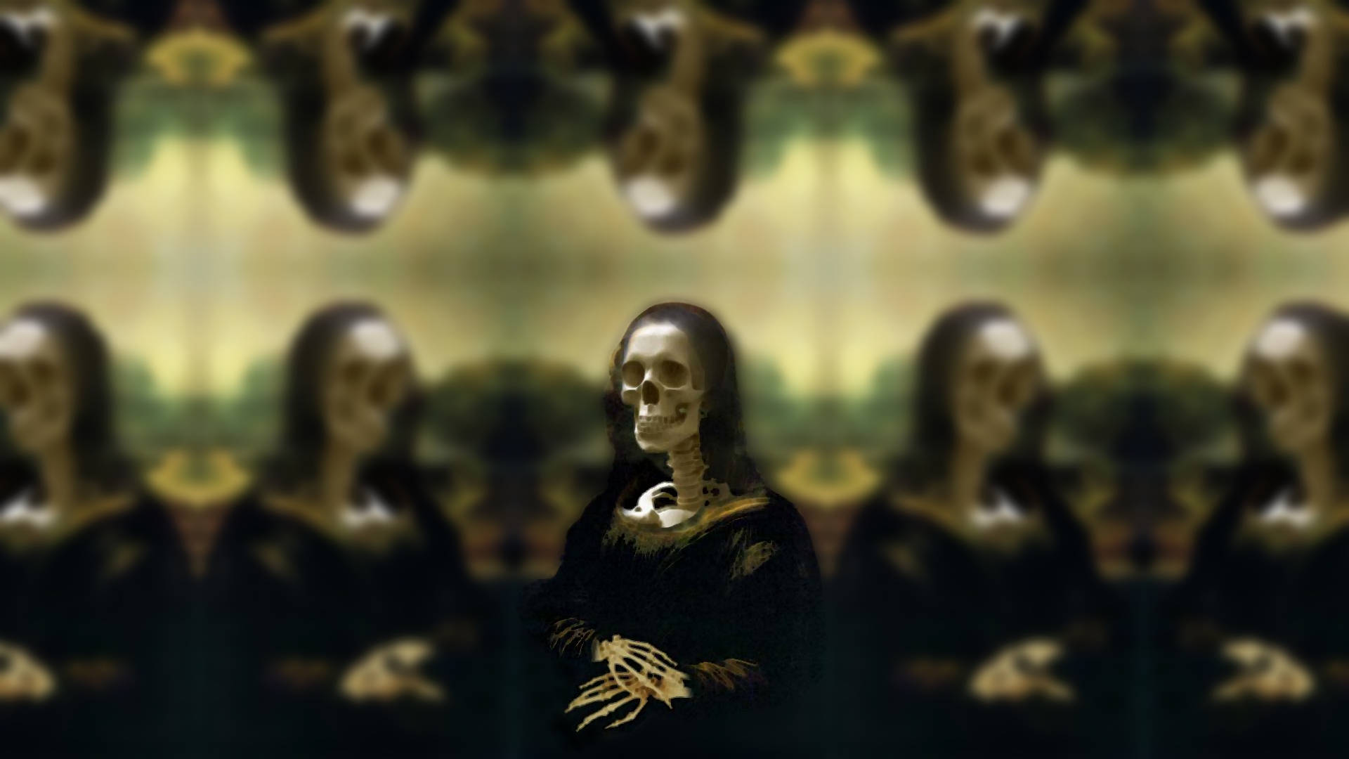 Mona Lisa Skeleton Background