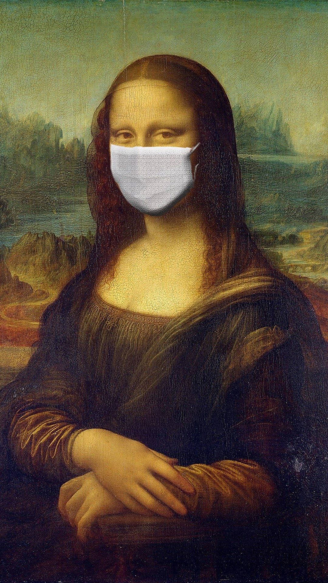Mona Lisa Trendy Mask Phone Background