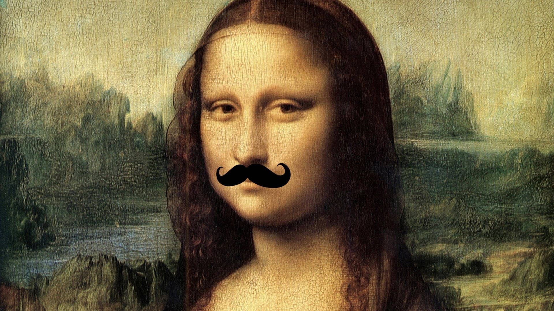Mona Lisa With Mustache Background