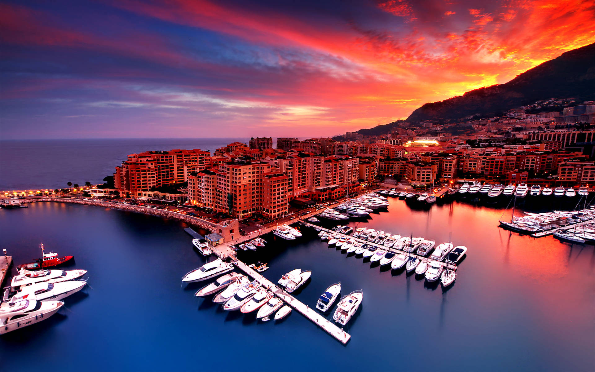 Monaco At Dusk Background