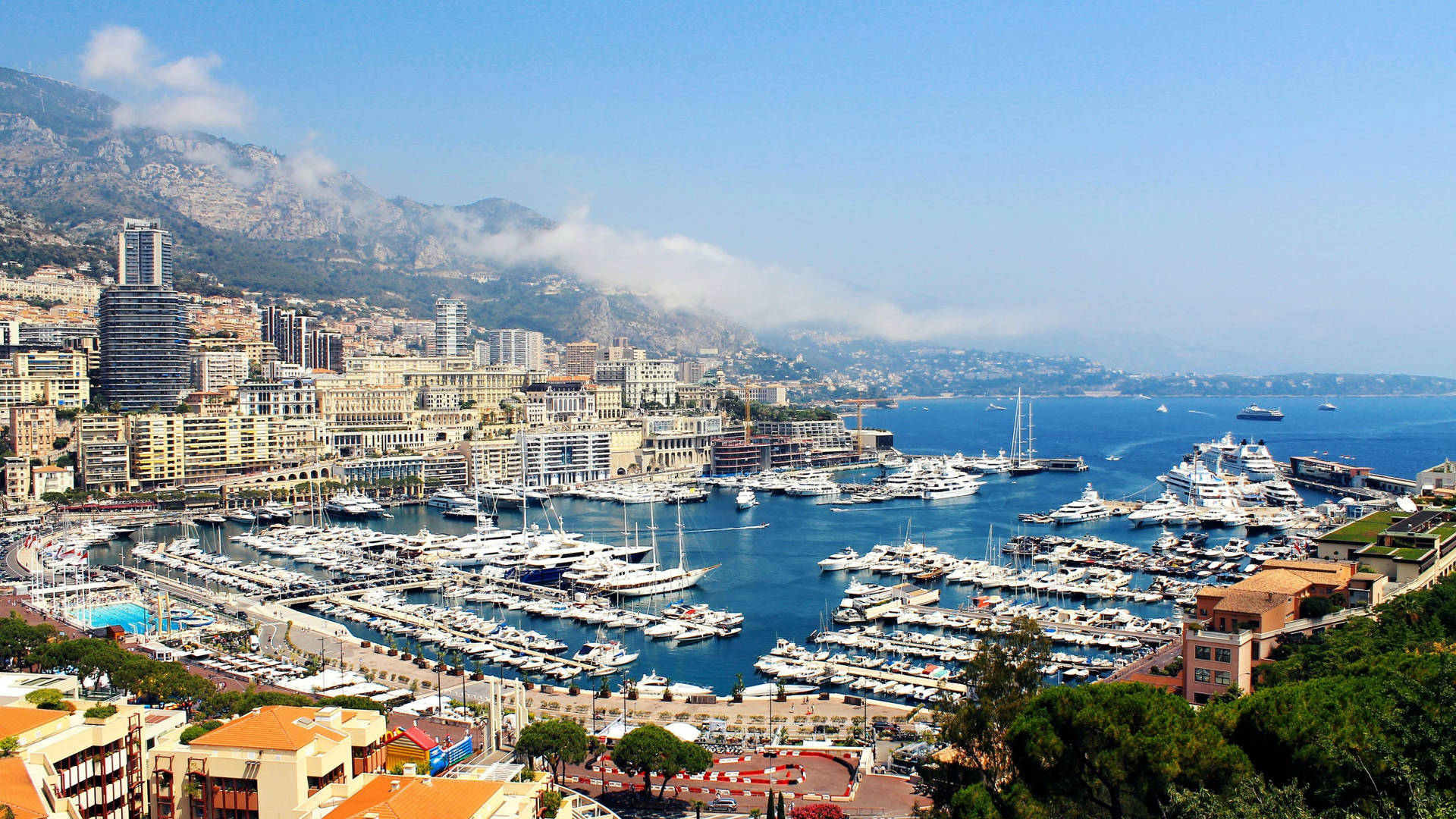 Monaco City And Port Background