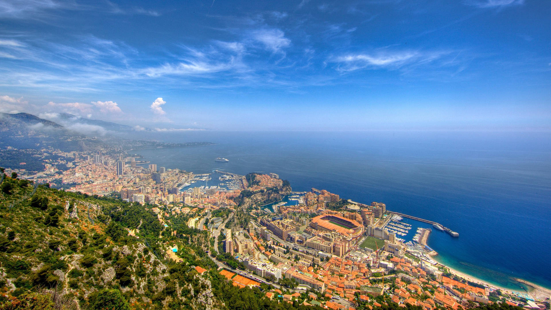 Monaco Landscape And Waters Background