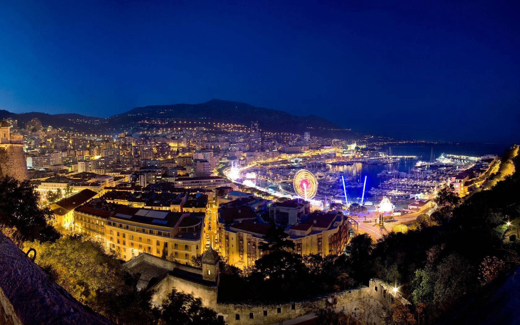 Monaco Prince's Palace At Night Background