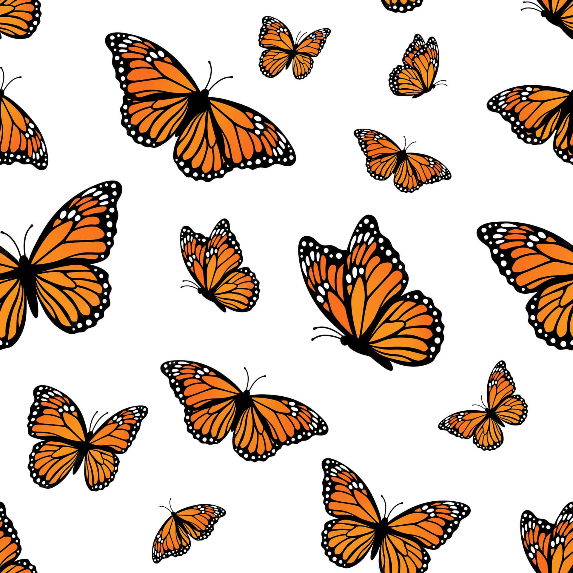 Monarch Butterflies Kaleidoscope Digital Art Background