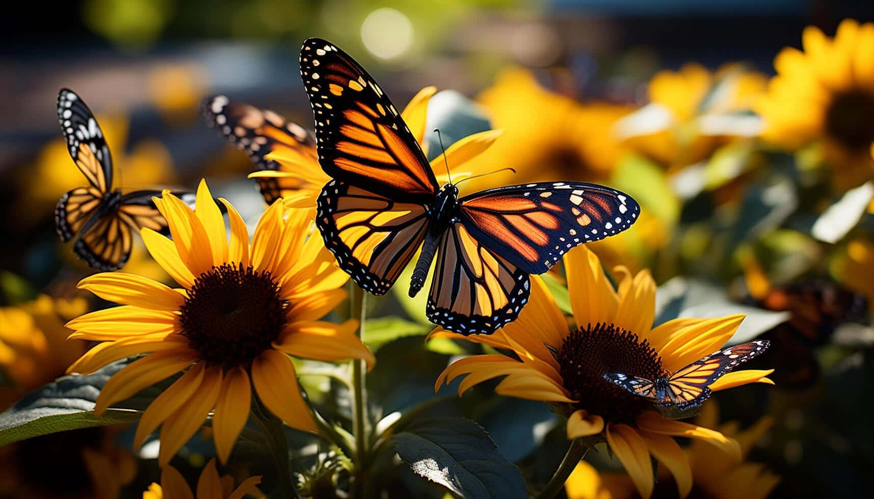 Monarch Butterflieson Sunflowers.jpg Background