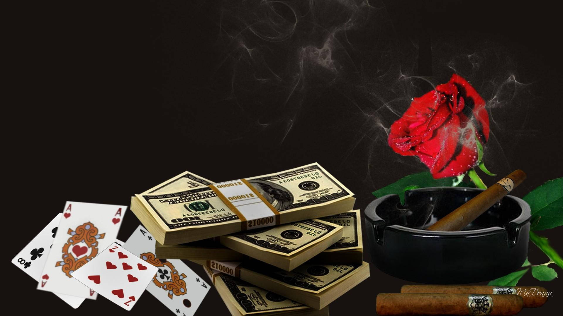 Money And Poker Background