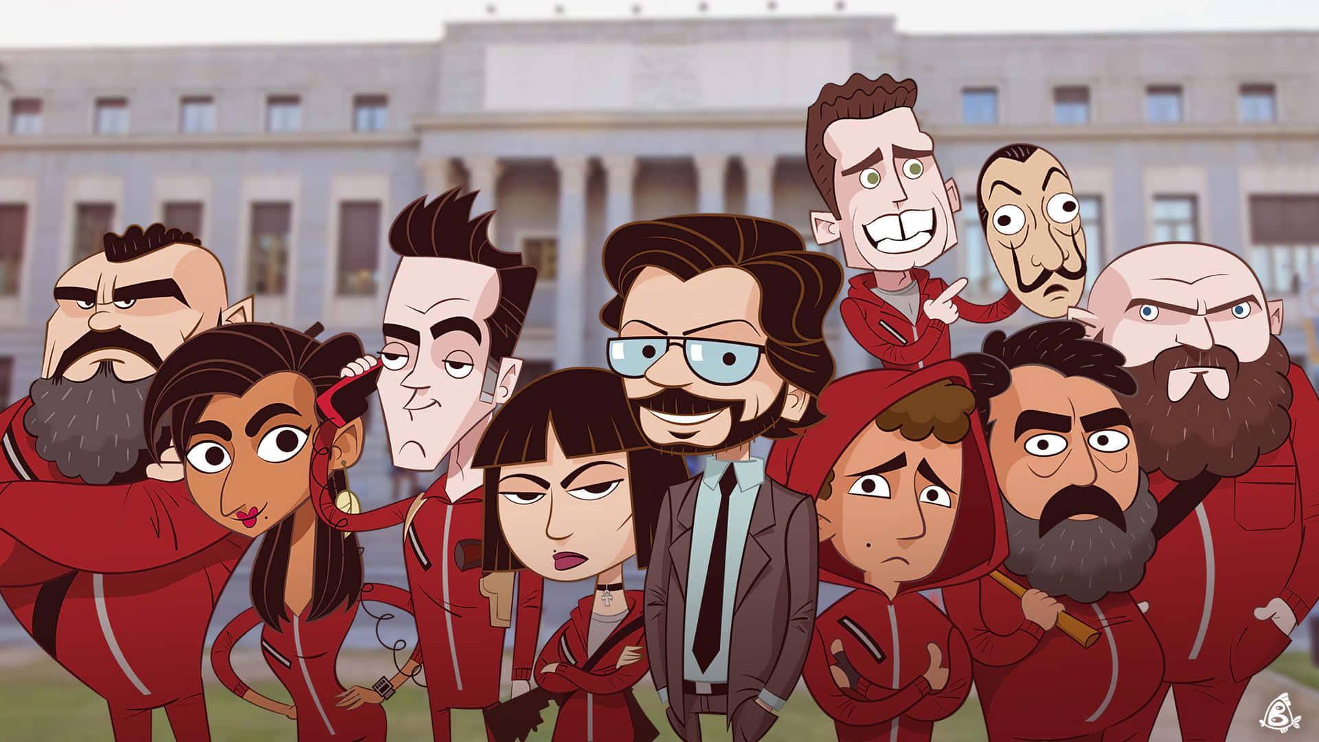 Money Heist Caricature Poster