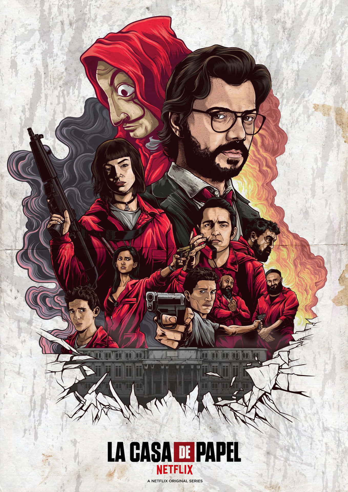 Money Heist Cast Poster Background