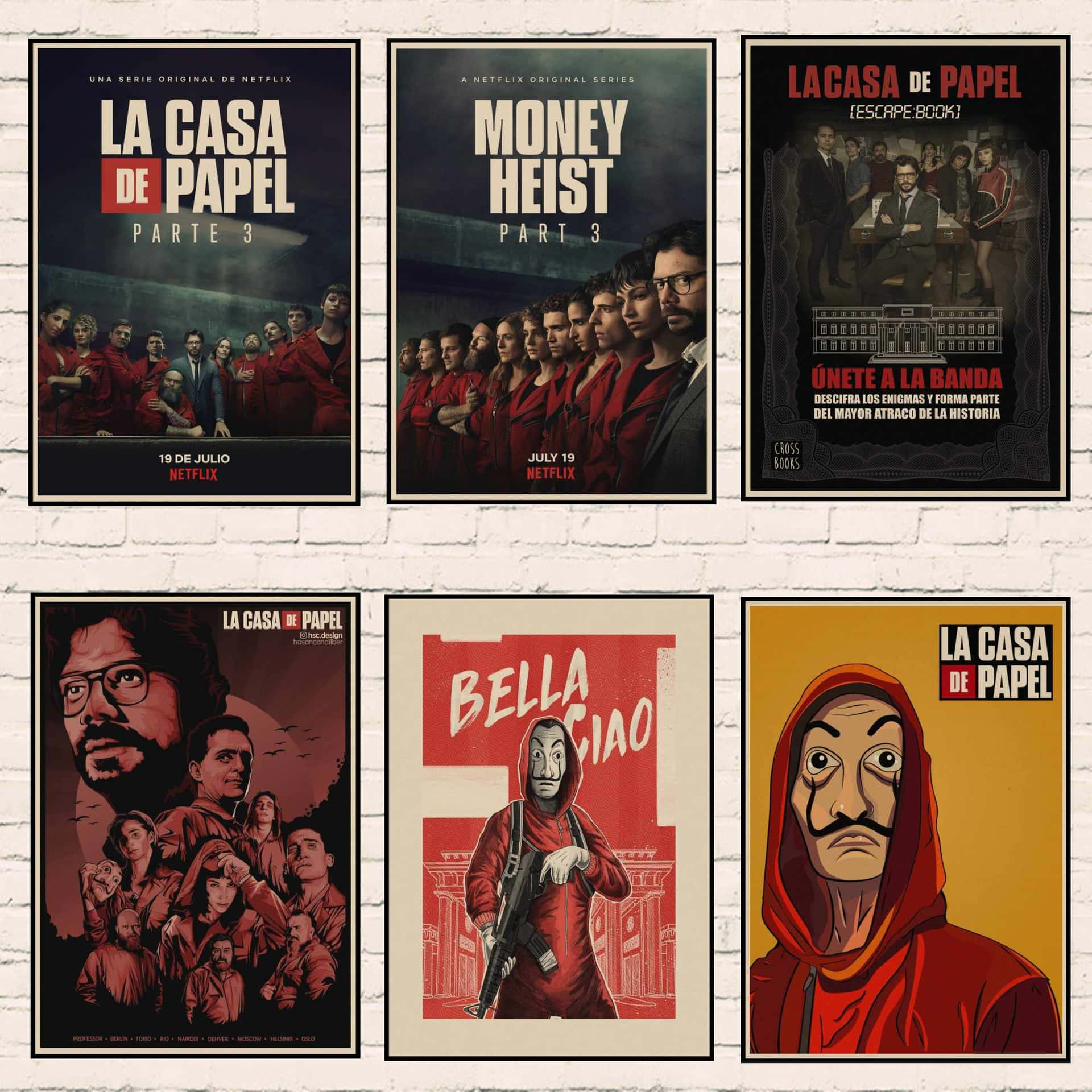 Money Heist Poster Cards Background