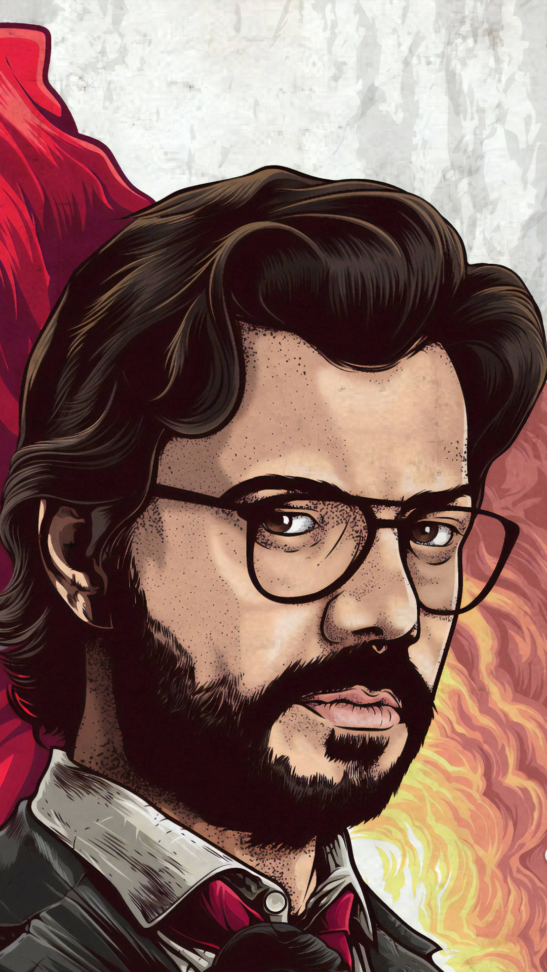 Money Heist Professor Fanart Portrait Background