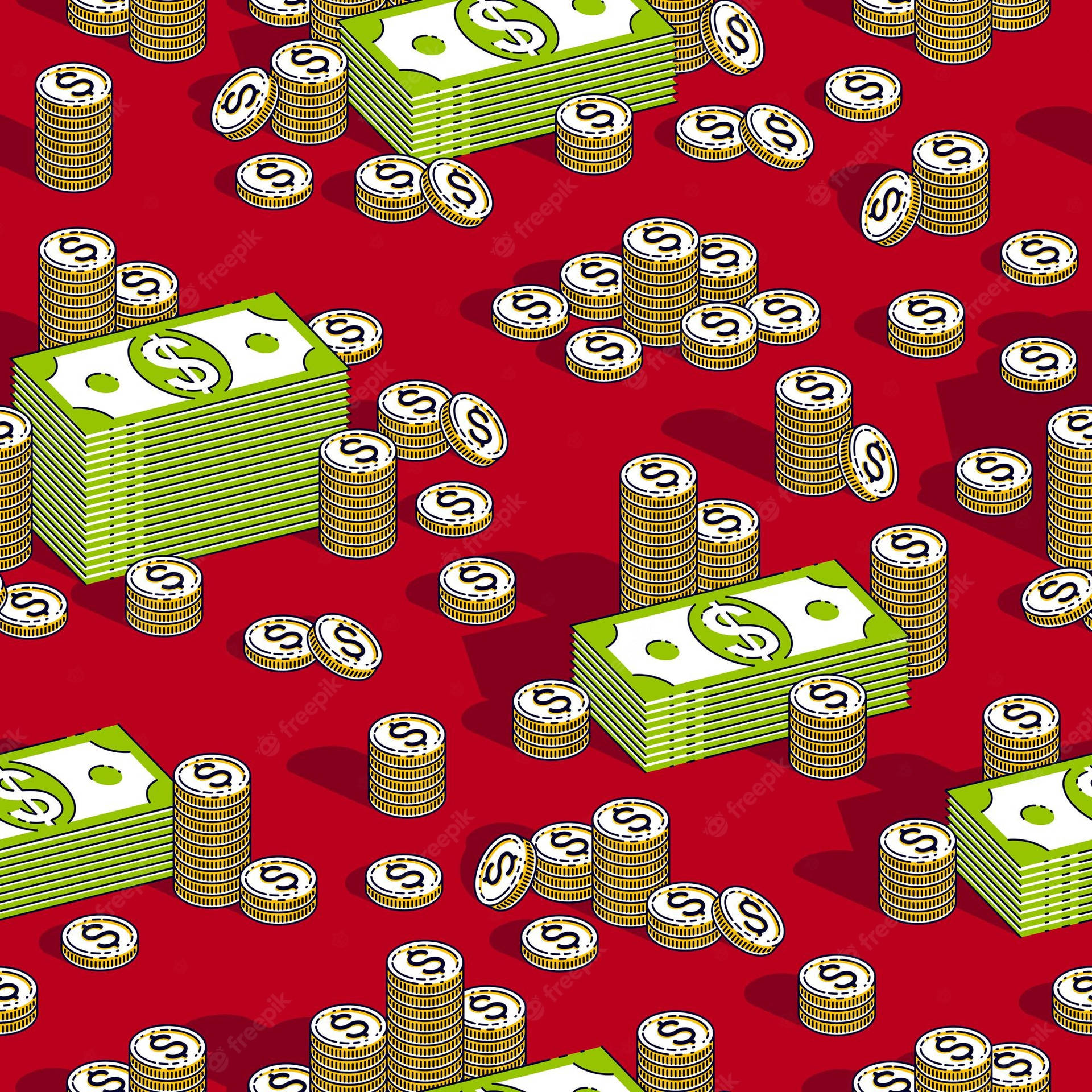 Money Sign Red Background