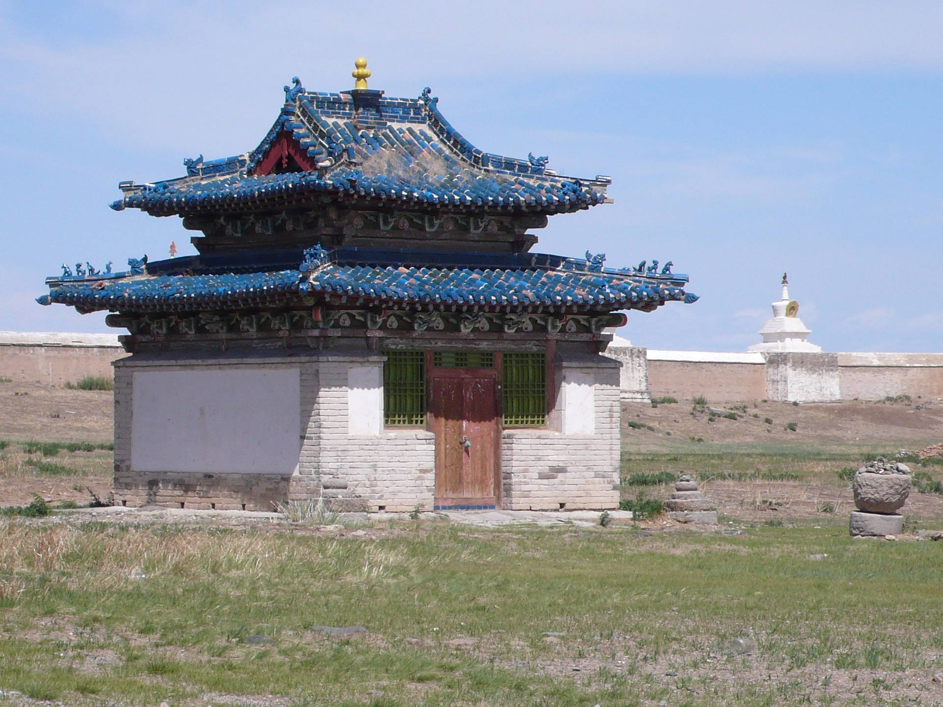 Mongolia Buddhist Temple Background
