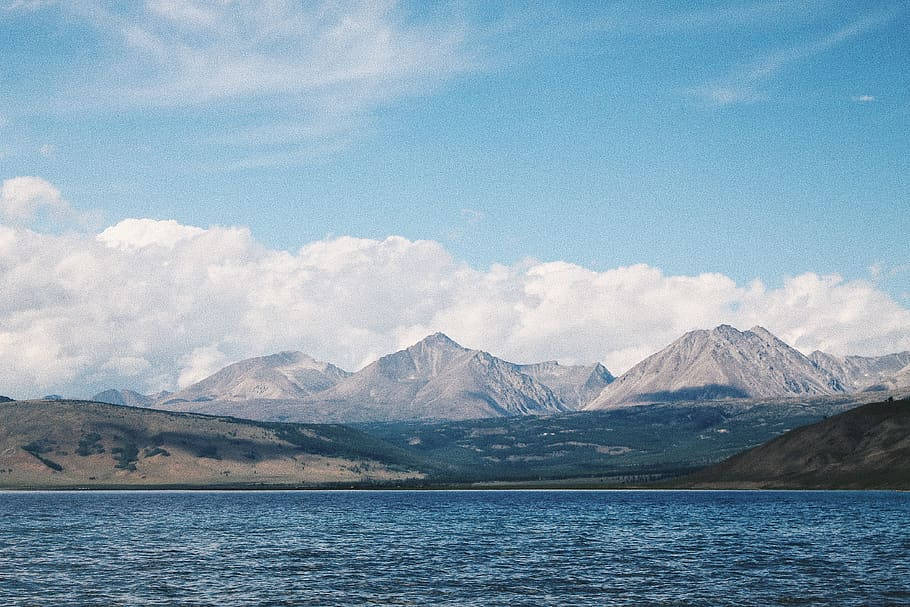 Mongolias Lake Under Clouds