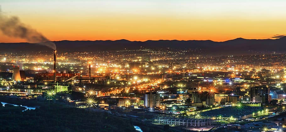 Mongolias Skyline During Sunset