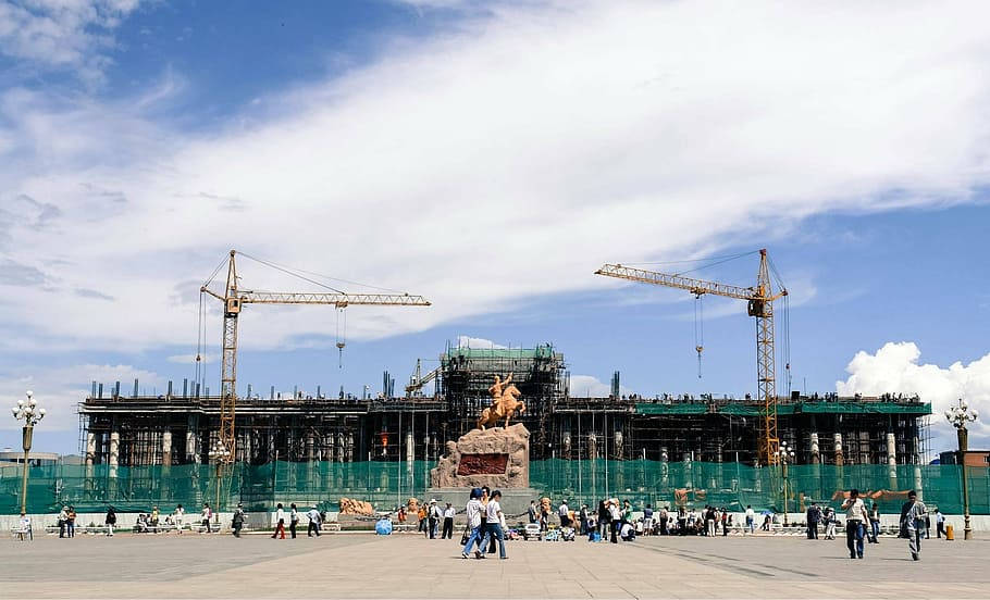 Mongolias Sukhbaatar Square Background