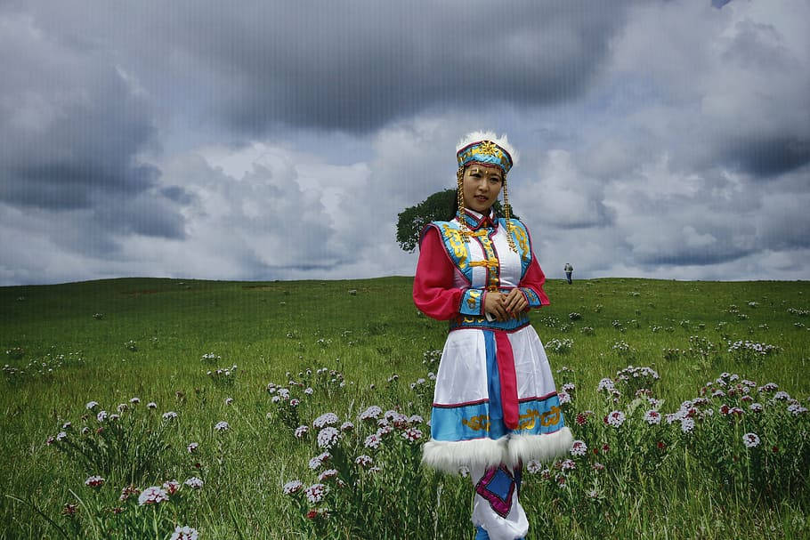 Mongolias Traditional Clothing Background