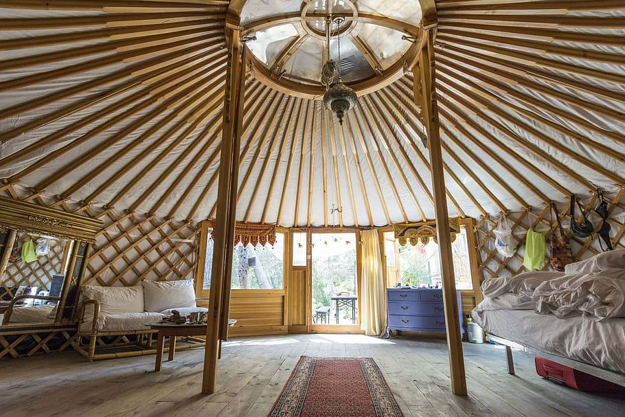 Mongolias Yurt Interior Background