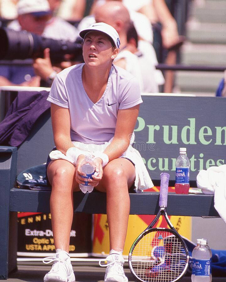 Monica Seles During Break Background