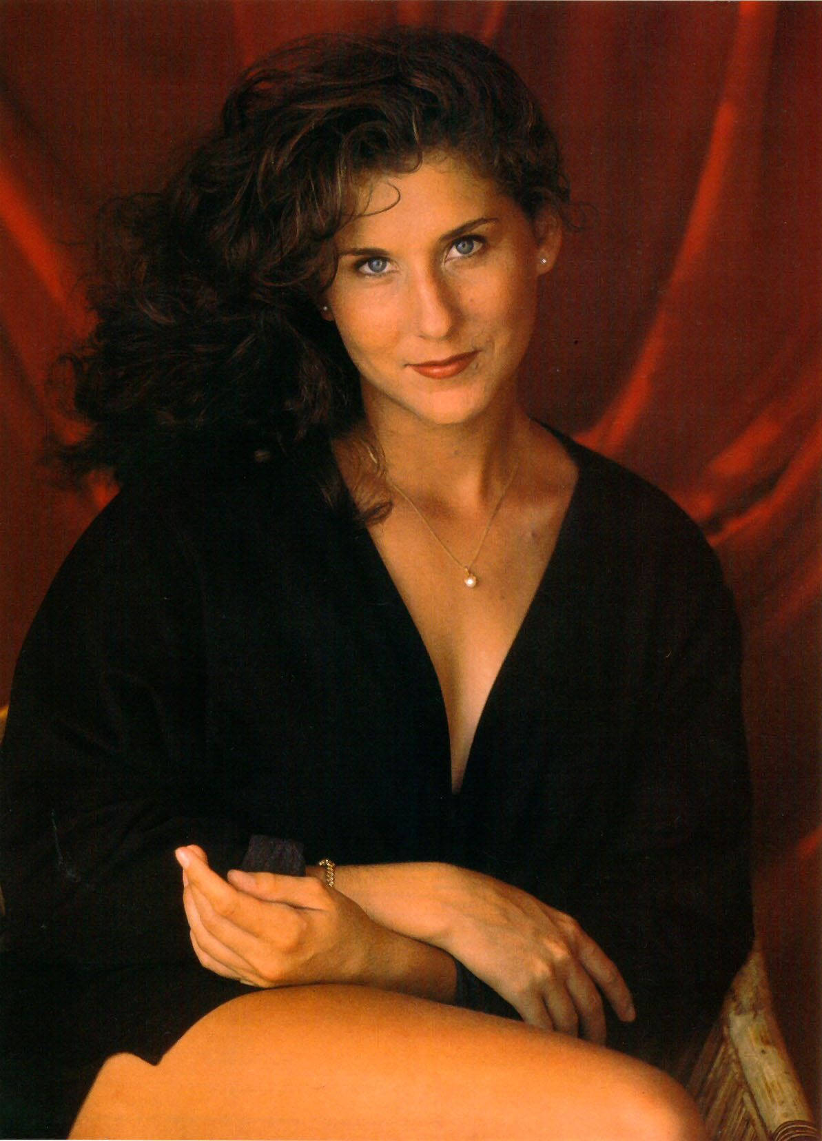 Monica Seles In Black Blouse Background