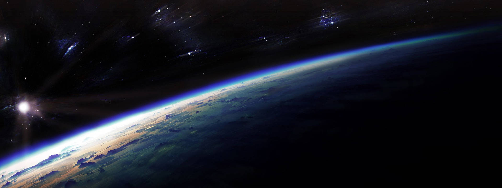 Monitor Background Aerial View Earth