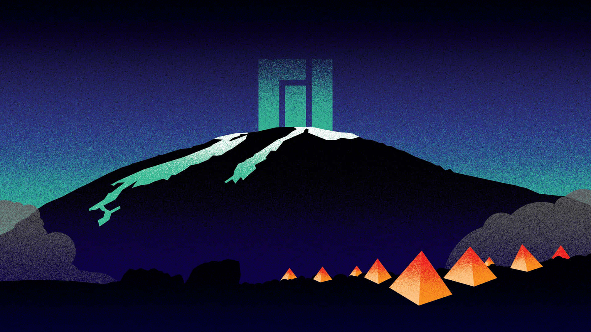 Monjaro Logo Night Mountain Background