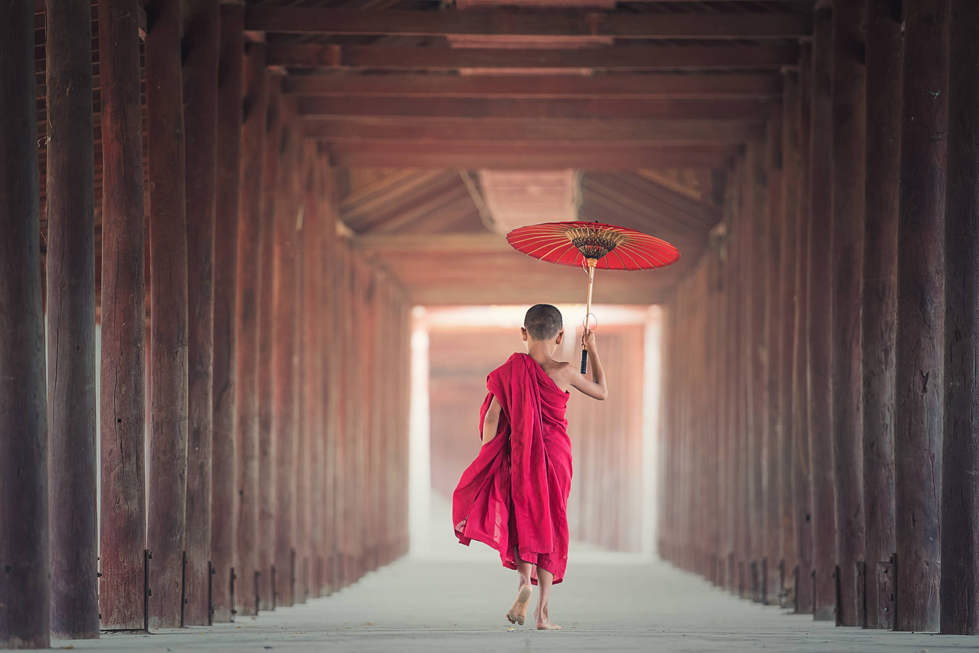 Monk In Burma Background