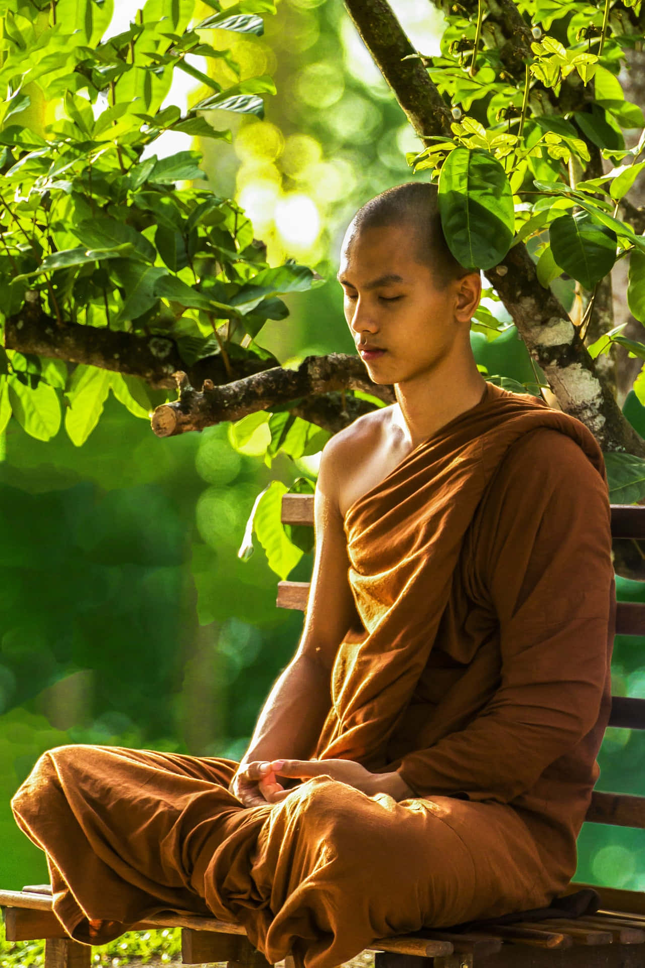 Monk Practicing Mindfulness