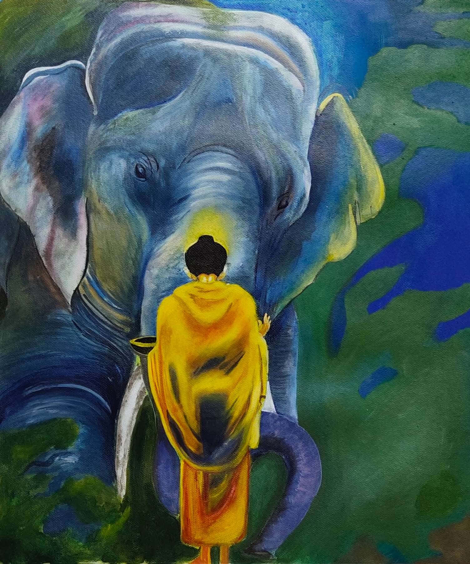 Monkand Elephantin Contemplation.jpg Background