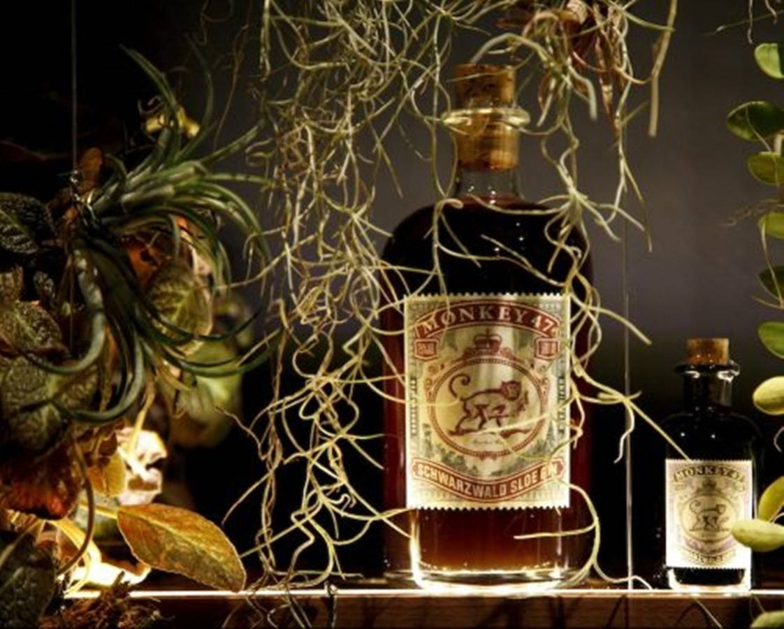 Monkey 47 Gin Schwarzwald Dry Luxury Liquor Background