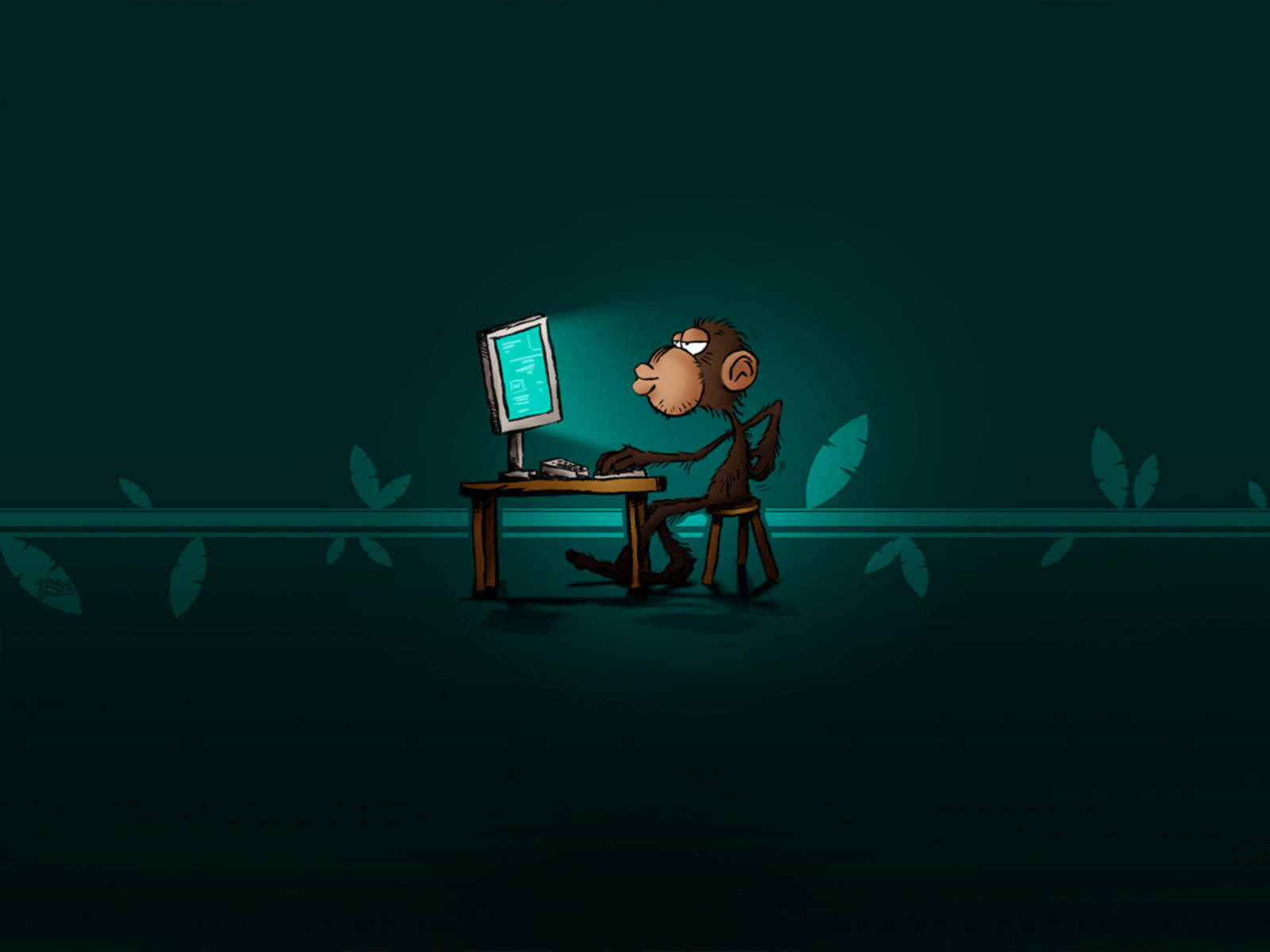 Monkey Doing Coding Background