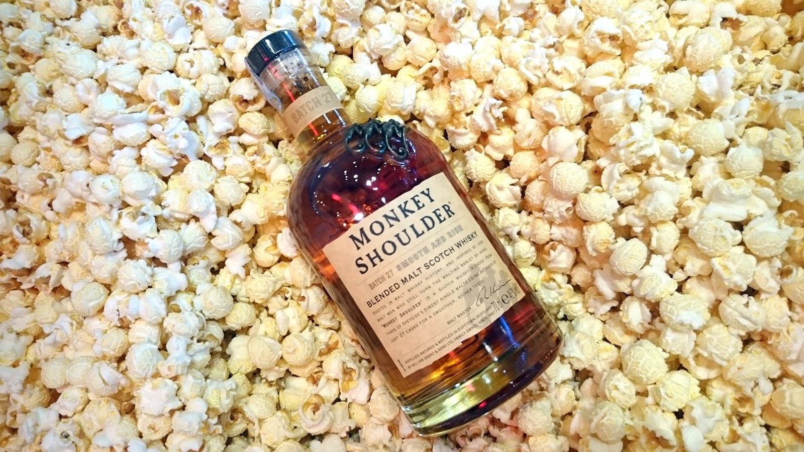 Monkey Shoulder And Popcorns Background